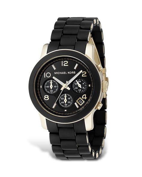 michael kors black rubber strap chronograph watch 39mm|Michael Kors smartwatch straps.